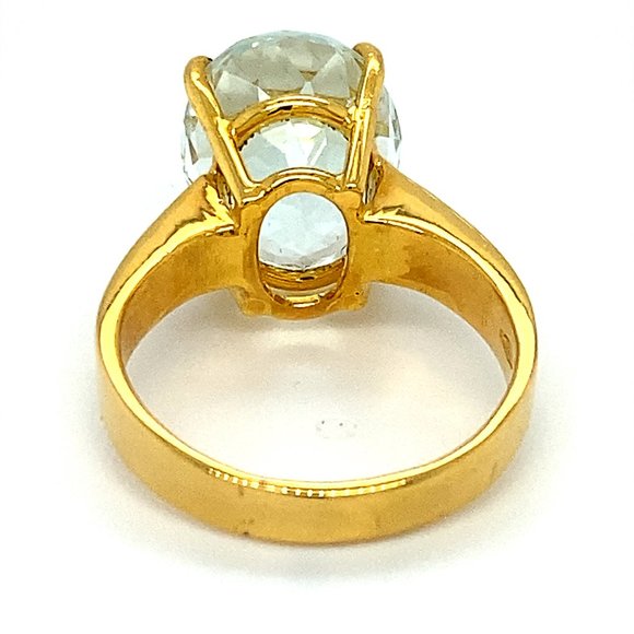 Aquamarine 8.50ct Solid 18K Yellow Gold Ring - Picture 7 of 9